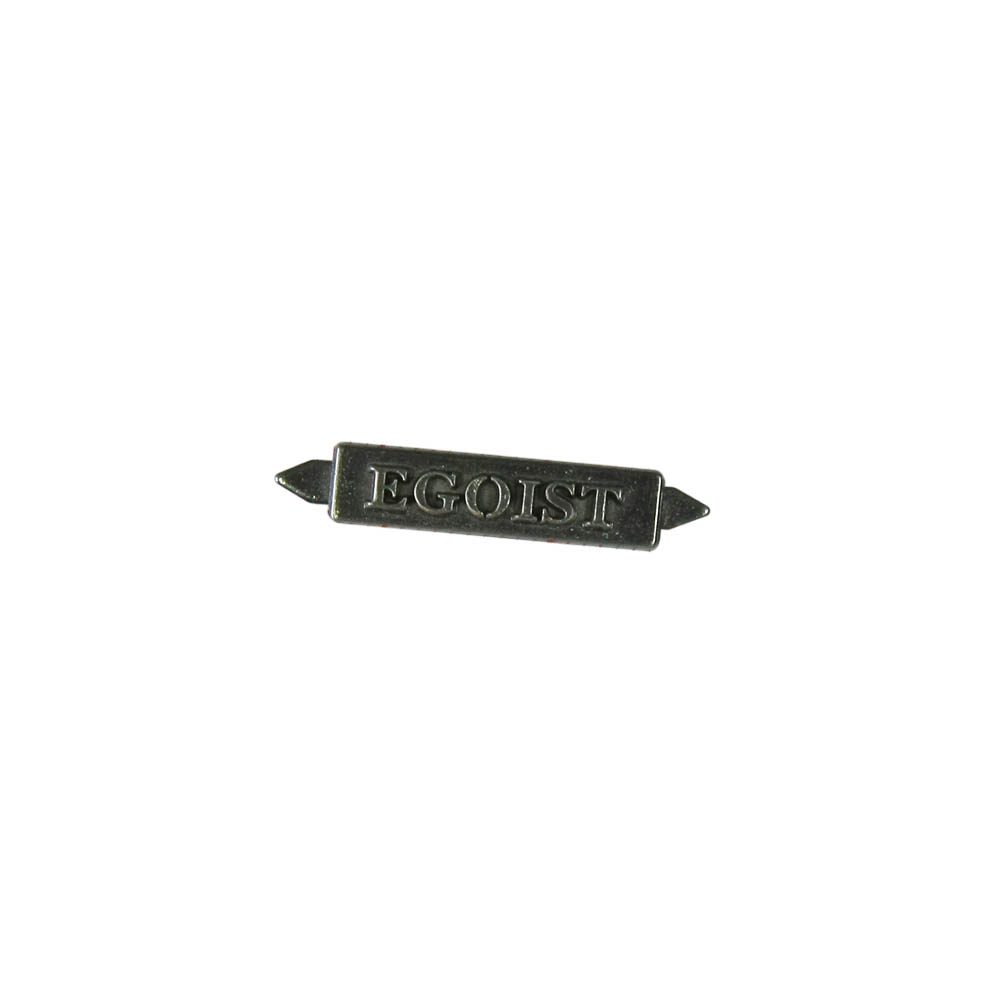 Краб металл Egoist, 2*0,5см, old silver /лого выпуклый/. Крабы Металл Надписи, Буквы