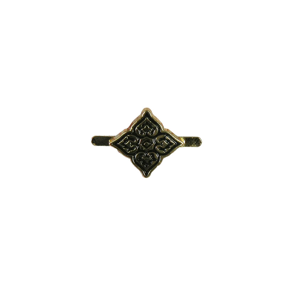 Краб металлический Цветок-кельтский 15*14мм GOLD, черная эмаль. Крабы Металл Стразы
