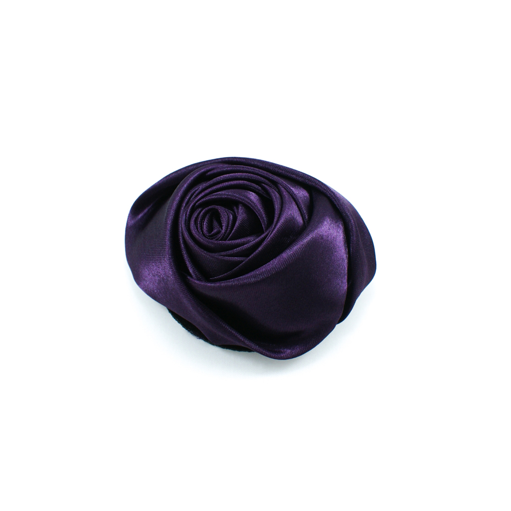Аппликация декор Роза атласная 7,5см, фиолетовый. Аппликации, нашивки