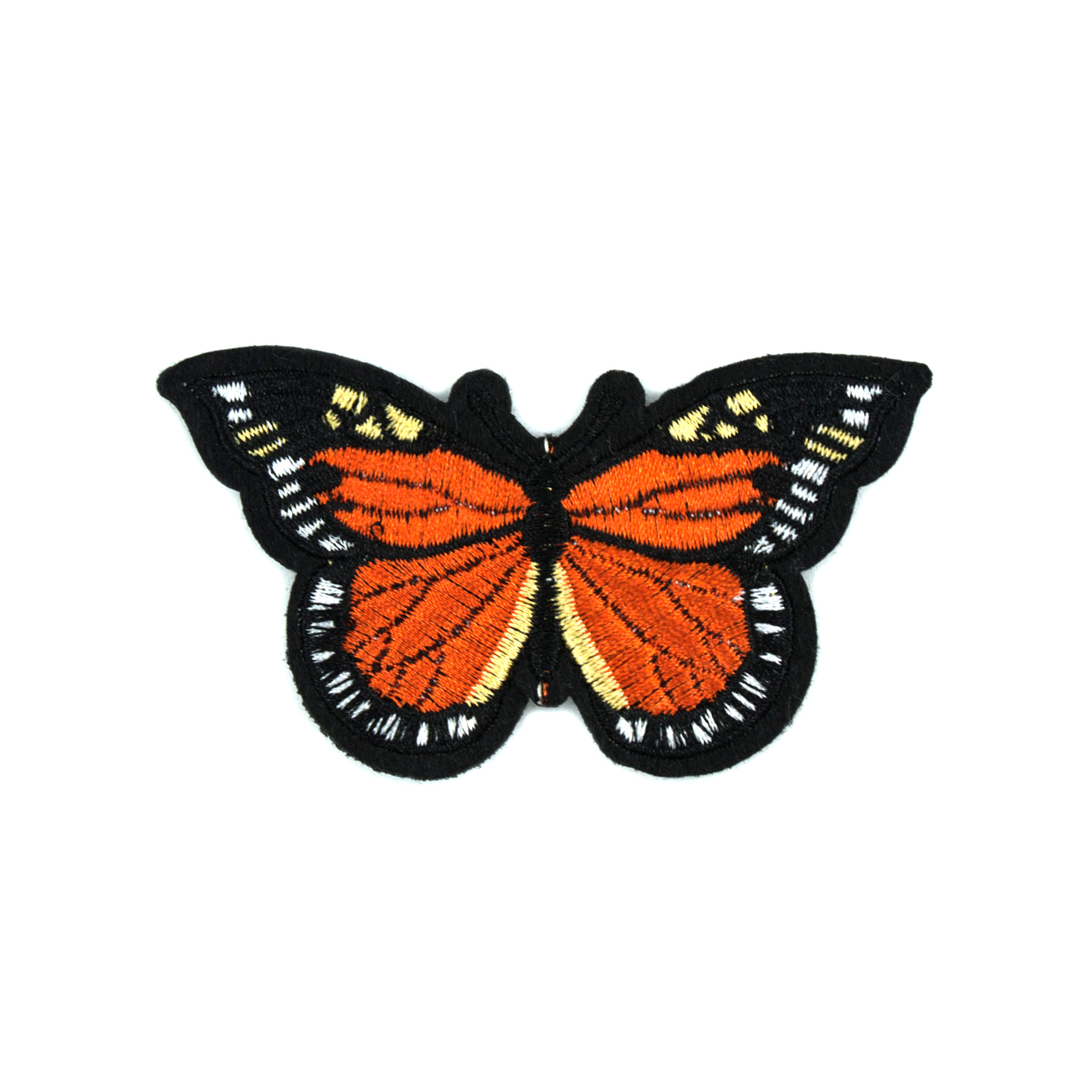 Нашивка тканевая Бабочка Монарх 8,5*5,3см, код товара 39145 - Нашивка Вышивка, Ткань